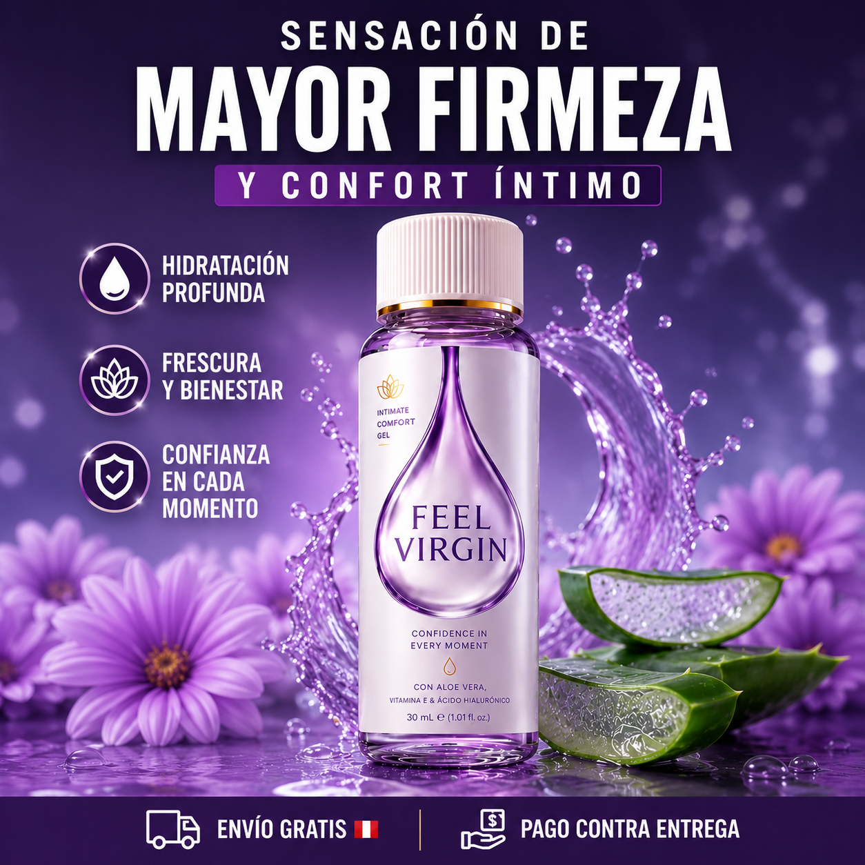 FEEL VIRGIN – Gel Íntimo Reafirmante e Hidratante (30 mL)