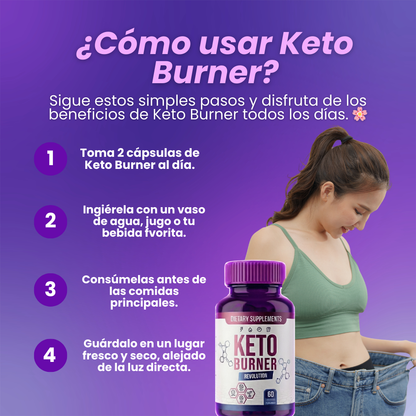 KETO BURNER – Cápsulas para Acelerar el Metabolismo y Quema Grasa (60 Cápsulas) ™