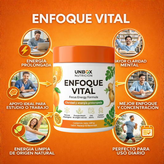 UNBOX NUTRICIÓN ENFOQUE VITAL -  Suplemento dietético de claridad mental y energía prolongadaa