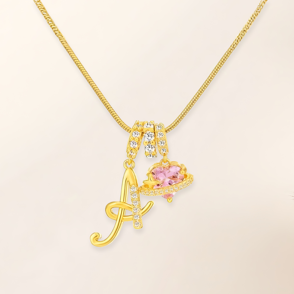 COLLAR DE CORAZON CON INICIAL