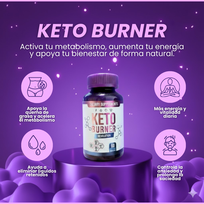 KETO BURNER – Cápsulas para Acelerar el Metabolismo y Quema Grasa (60 Cápsulas) ™