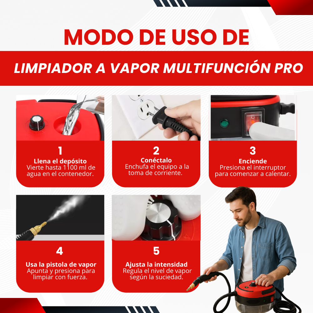 LIMPIADOR A VAPOR MULTIFUNCIÓN PRO