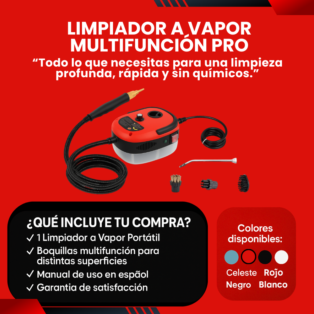 LIMPIADOR A VAPOR MULTIFUNCIÓN PRO