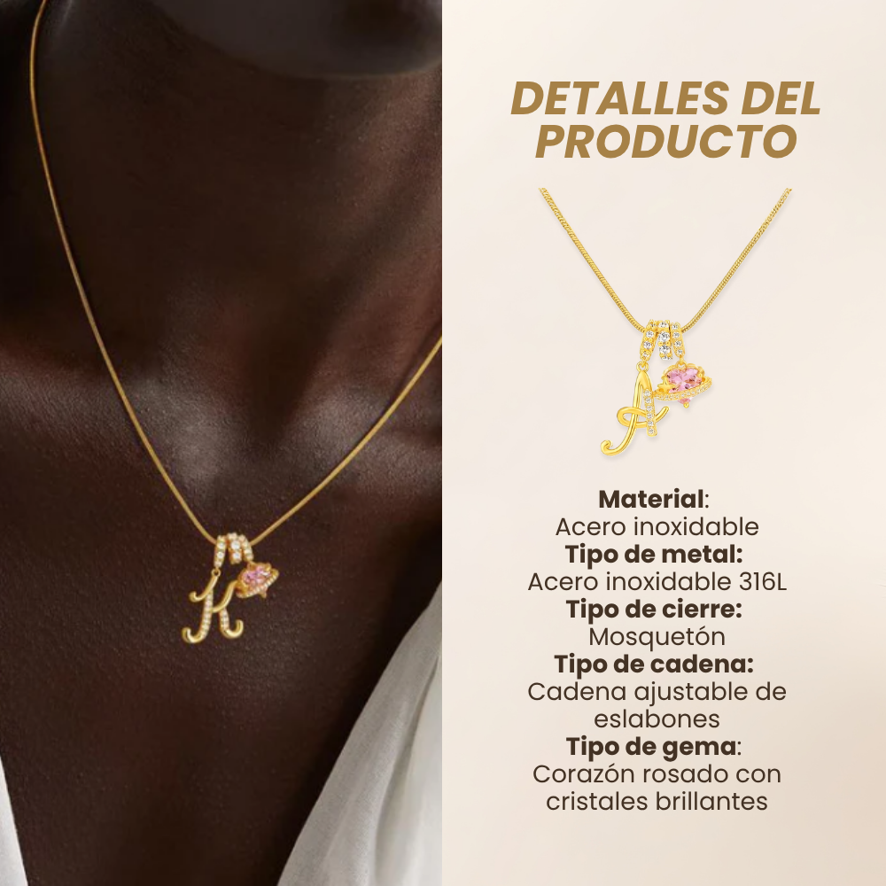 COLLAR DE CORAZON CON INICIAL
