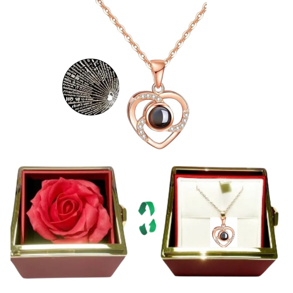 ROSA ETERNA Y COLLAR PERSONALIZADO