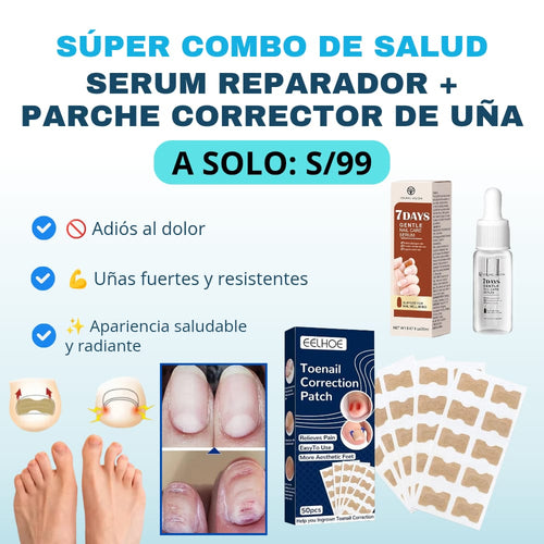 COMBO SALUD | SERUM REPARADOR + PARCHE CORRECTOR PARA UÑA