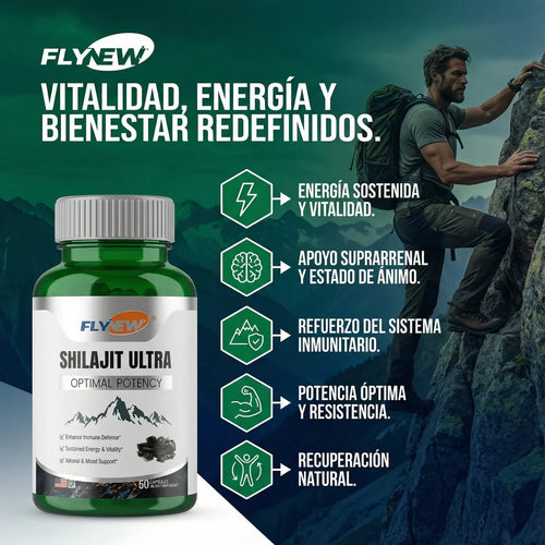 Cápsulas de Shilajit Ultra! Ashwagandha Rhodiola Rosea Panax y Ginseng